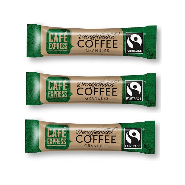 Cafe Express Fairtrade Decaffeinated Coffee Sticks 1.5 Grams - 250x Per Pack Cafe Express Fairtrade Decaffeinated Coffee Sticks 1.5 Grams - 250x Per Pack